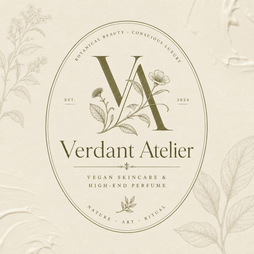 Verdant Atelier 로고 — 뷰티 브랜드 엠블럼